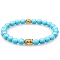 Ashoka Blue Turquoise Gold Buddha Bracelet