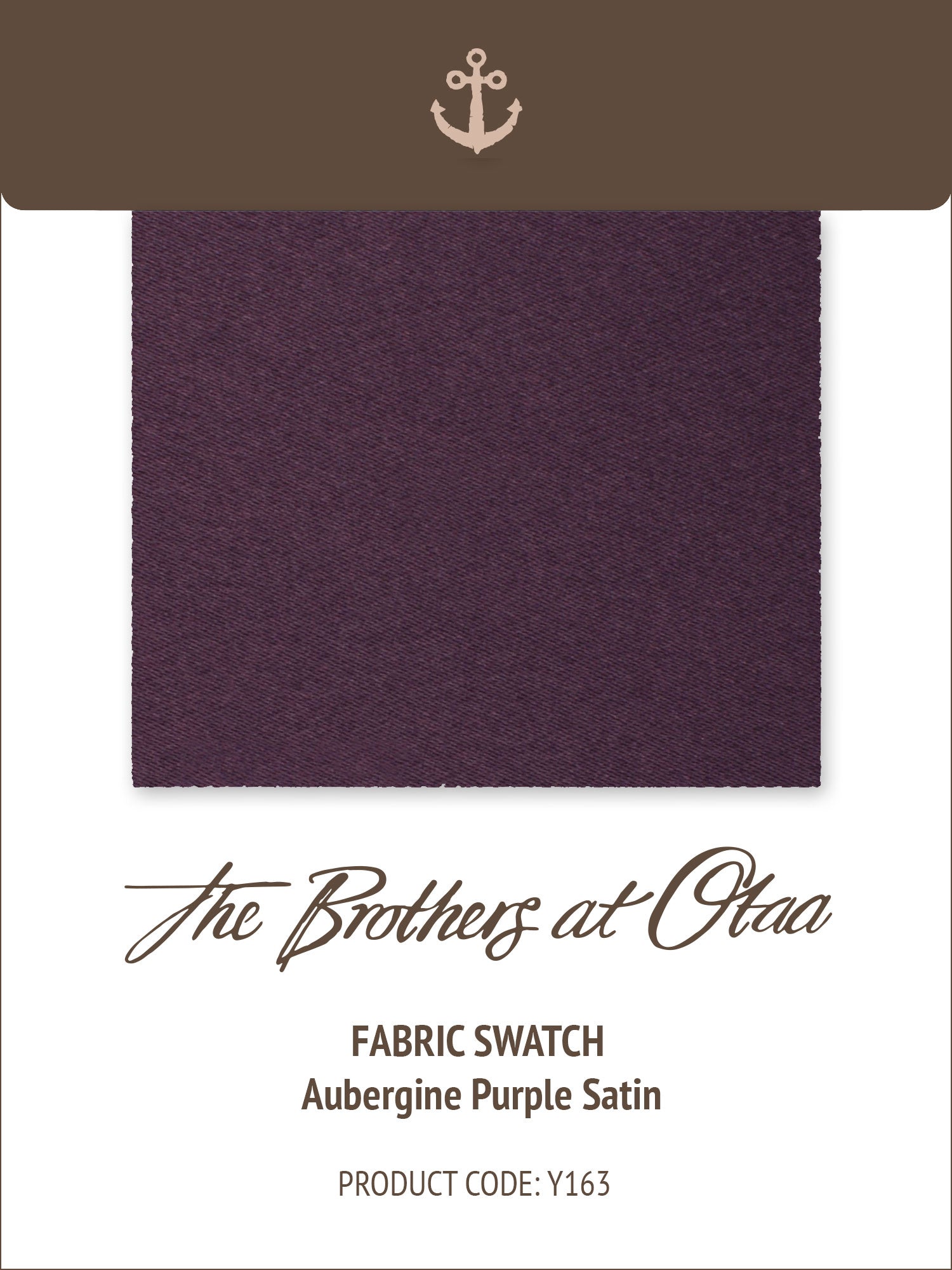 Aubergine Purple Satin Y163 Fabric Swatch