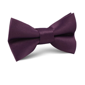 Aubergine Purple Satin Kids Bow Tie