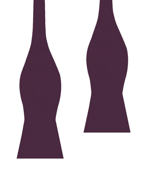 Aubergine Purple Satin Self Bow Tie