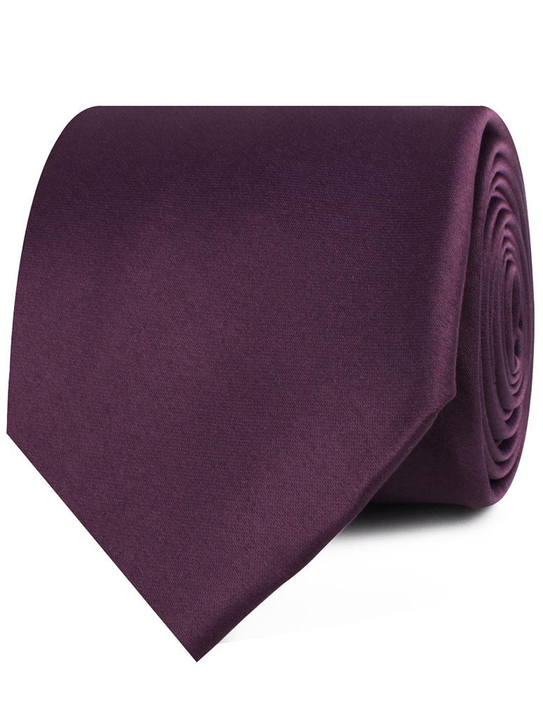 Aubergine Purple Satin Neckties