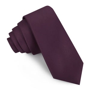 Aubergine Purple Satin Skinny Tie