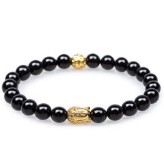 Ayutthaya Black Onyx Gold Buddha Bracelet