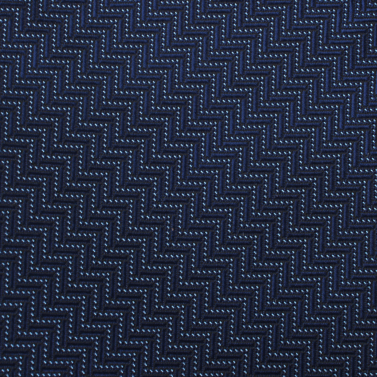 Aztec Blue Herringbone Pocket Square Fabric