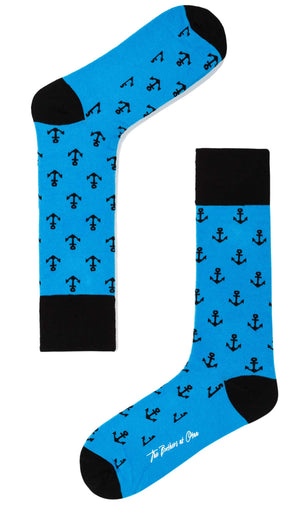 Azure Blue Anchor Socks