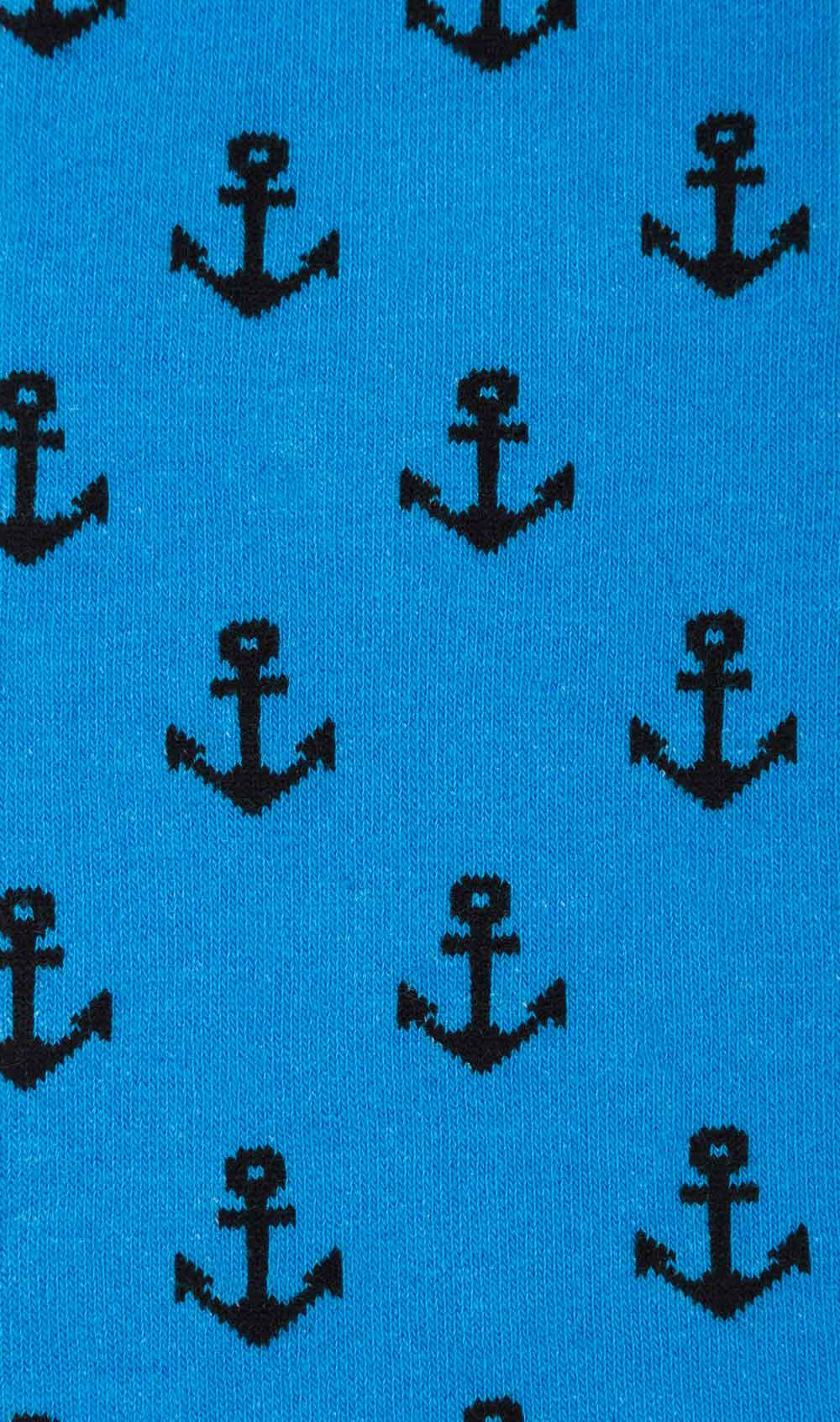 Azure Blue Anchor Socks Fabric