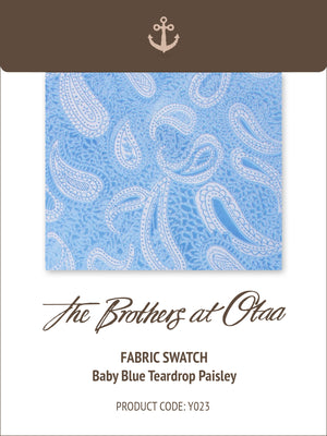 Fabric Swatch (Y023) - Baby Blue Teardrop Paisley