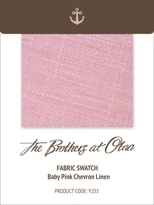 Fabric Swatch (Y253) - Baby Pink Chevron Linen