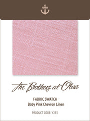 Baby Pink Chevron Linen Y253 Fabric Swatch