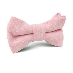 Baby Pink Chevron Linen Kids Bow Tie