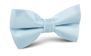 Baby Blue Herringbone Chevron Bow Tie