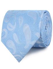 Baby Blue Teardrop Paisley Neckties