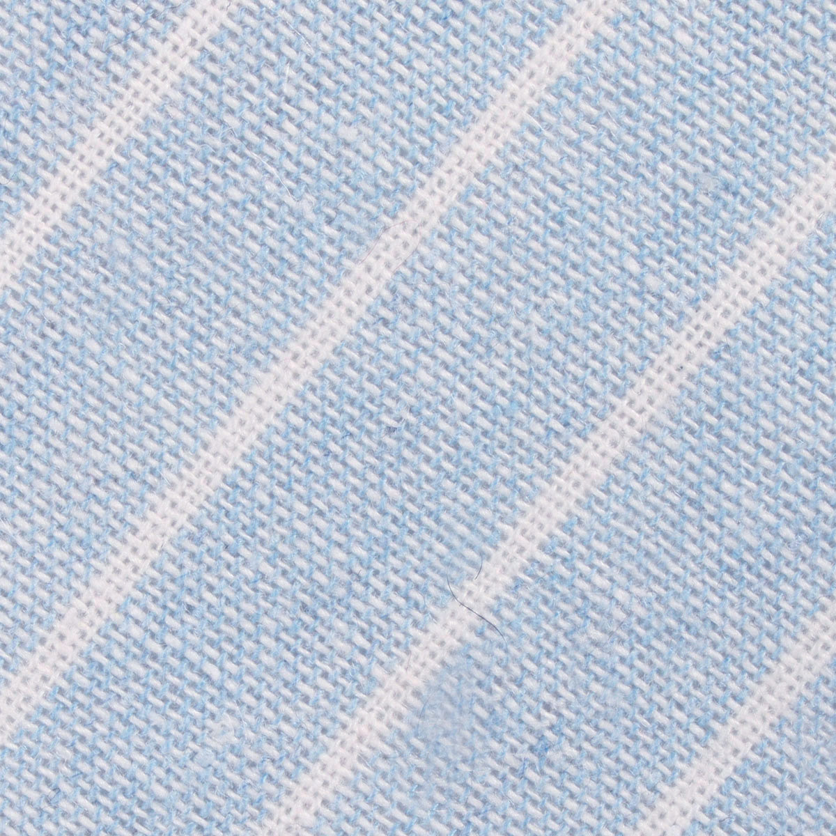 Baby Blue Wide Pinstripe Linen Fabric Mens Bow Tie