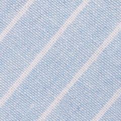 Baby Blue Wide Pinstripe Linen Fabric Mens Bow Tie