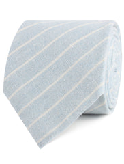 Baby Blue Wide Pinstripe Linen Necktie