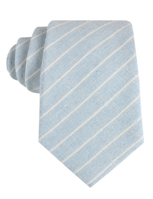 Baby Blue Wide Pinstripe Linen Tie