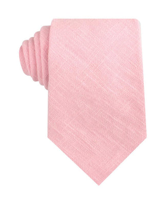 Baby Pink Chevron Linen Necktie