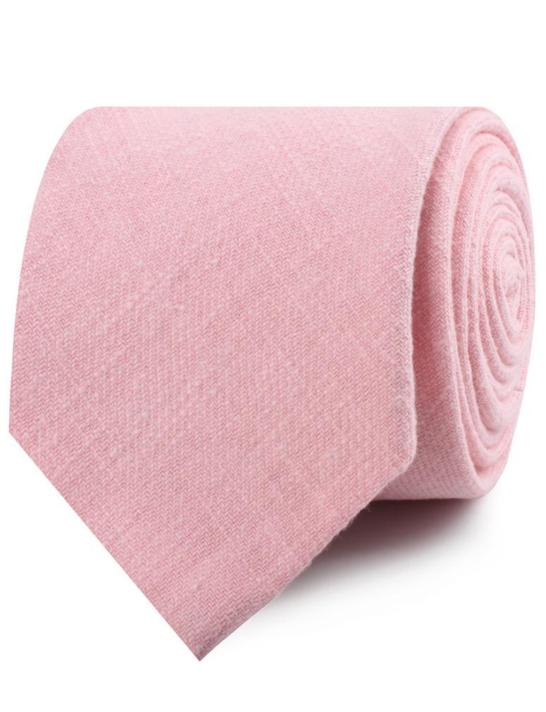 Baby Pink Chevron Linen Neckties