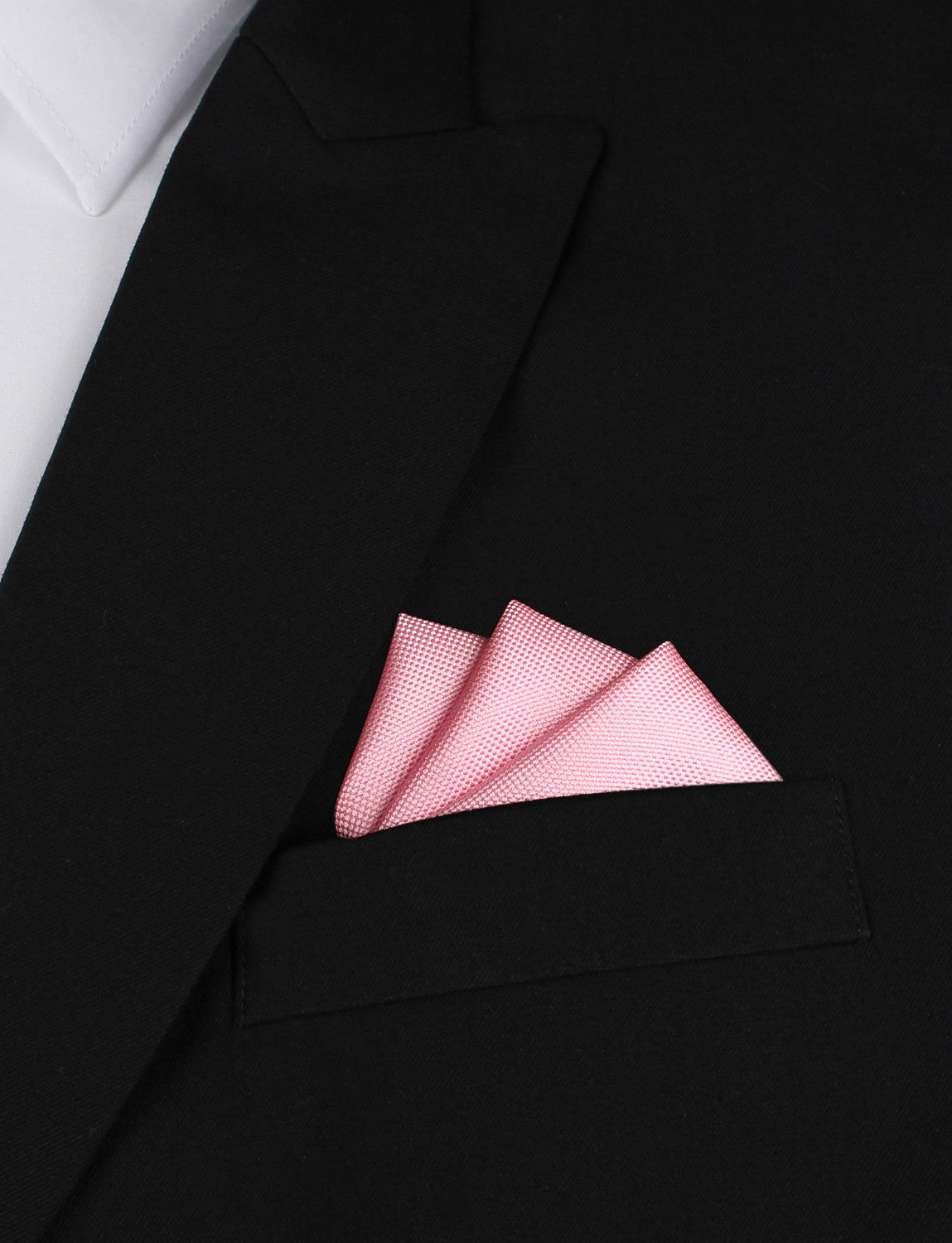 Baby Pink Oxygen Three Point Pocket Square Fold