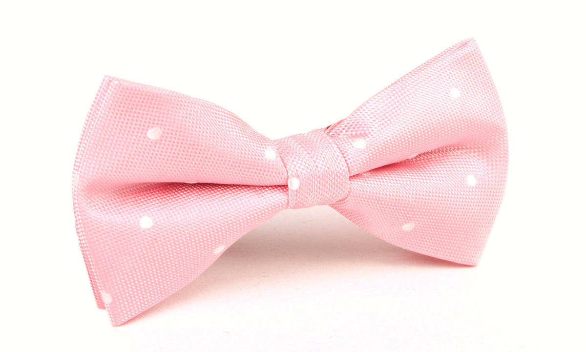 Baby Pink with White Polka Dots Bow Tie | Wedding Pre-Tied Bowties AU ...