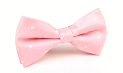 Baby Pink with White Polka Dots Bow Tie