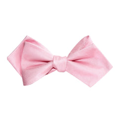 Baby Pink Self Tie Diamond Tip Bow Tie 2
