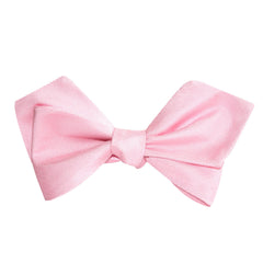 Baby Pink Self Tie Diamond Tip Bow Tie 1