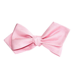 Baby Pink Self Tie Diamond Tip Bow Tie 3