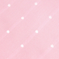 Baby Pink with White Polka Dots Fabric Self Tie Diamond Tip Bow TieX238