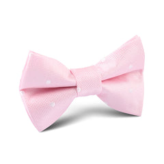Baby Pink with White Polka Dots Kids Bow Tie