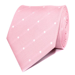 Baby Pink with White Polka Dots Necktie Front
