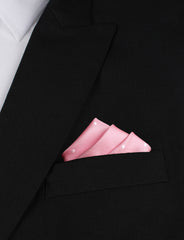 Baby Pink with White Polka Dots Oxygen Three Point Pocket Square Fold