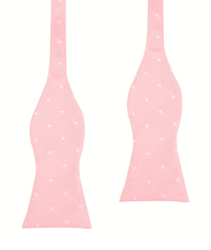 Baby Pink with White Polka Dots Self Tie Bow Tie
