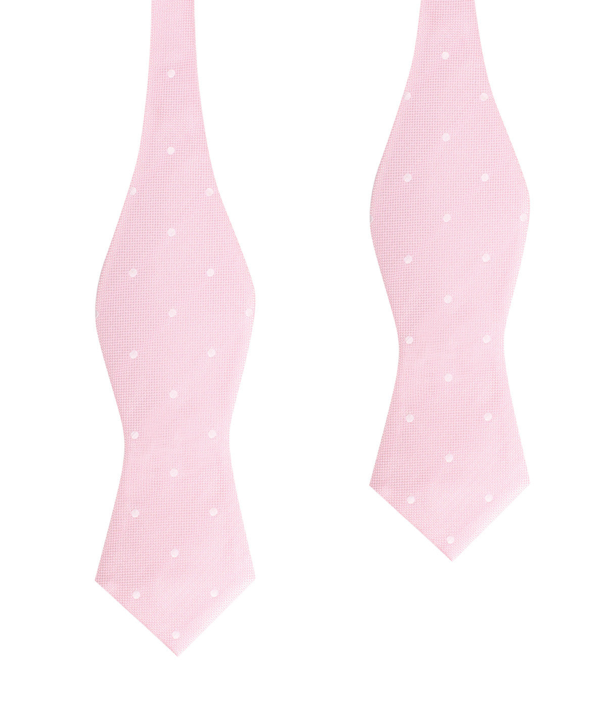Baby Pink with White Polka Dots Self Tie Diamond Tip Bow Tie