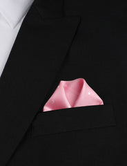 Baby Pink with White Polka Dots Winged Puff Pocket Square Fold