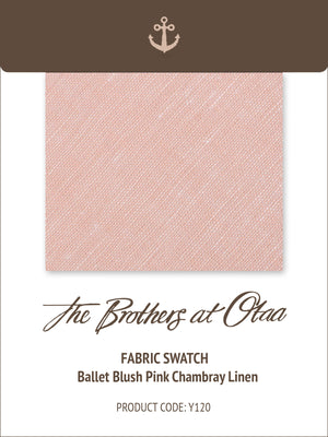 Fabric Swatch (Y120) - Ballet Blush Pink Chambray Linen