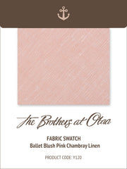 Ballet Blush Pink Chambray Linen Y120 Fabric Swatch