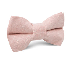 Ballet Blush Pink Chambray Linen Kids Bow Tie