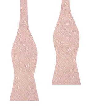 Ballet Blush Pink Chambray Linen Self Bow Tie