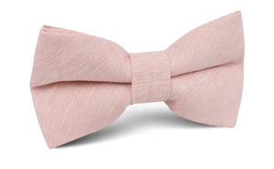 Ballet Blush Pink Chambray Linen Bow Tie