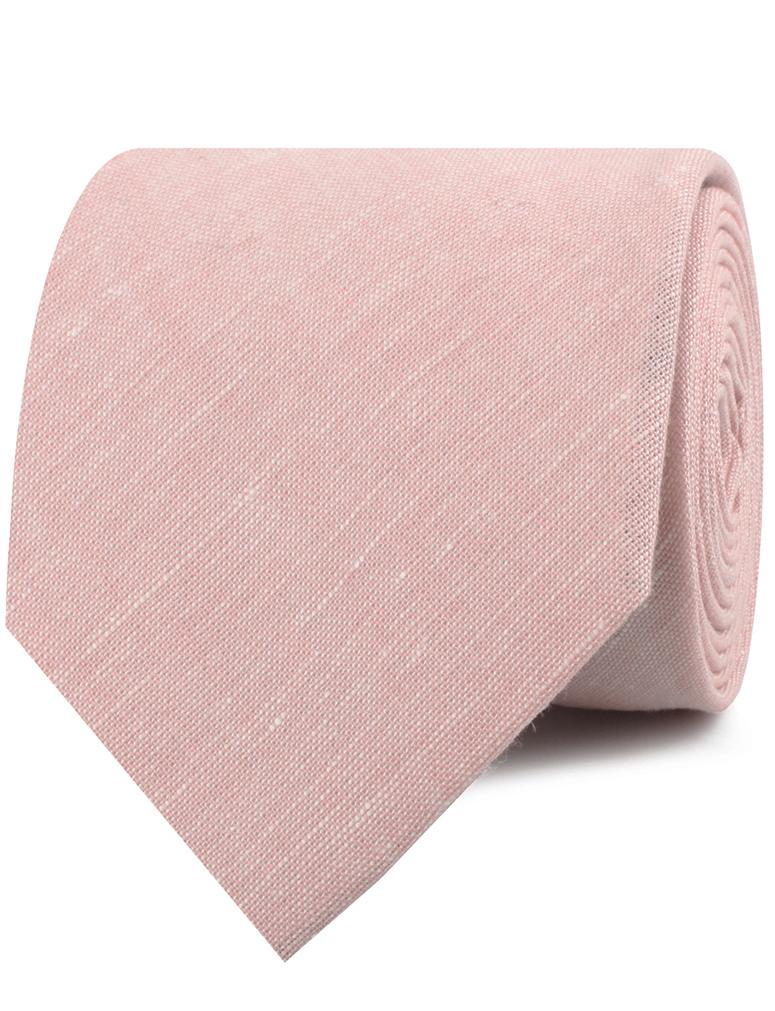 Ballet Blush Pink Chambray Linen Neckties