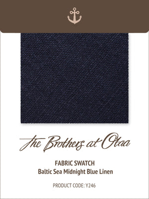 Fabric Swatch (Y246) - Baltic Sea Midnight Blue Linen