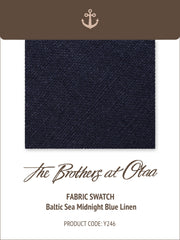 Baltic Sea Midnight Blue Linen Y246 Fabric Swatch