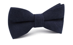 Baltic Sea Midnight Blue Linen Bow Tie