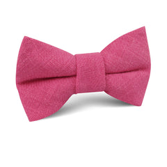Begonia Hot Pink Linen Kids Bow Tie