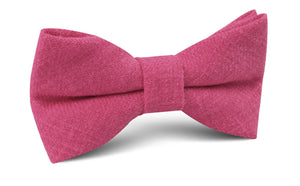 Begonia Hot Pink Linen Bow Tie