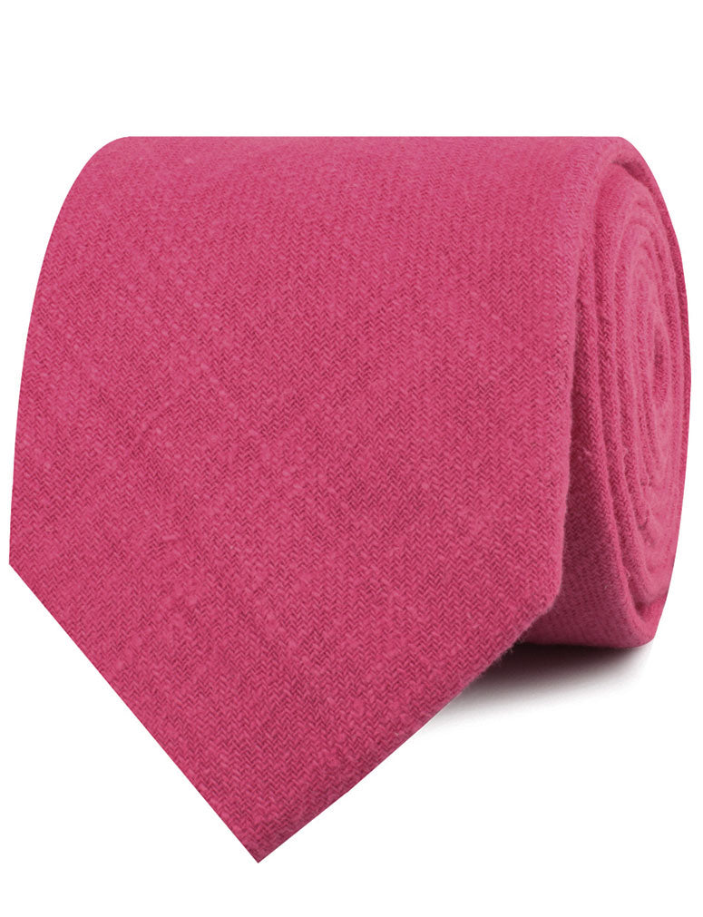 Begonia Hot Pink Linen Neckties
