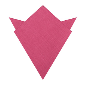 Begonia Hot Pink Linen Pocket Square