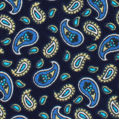 Beirut Blue Paisley Pocket Square Fabric
