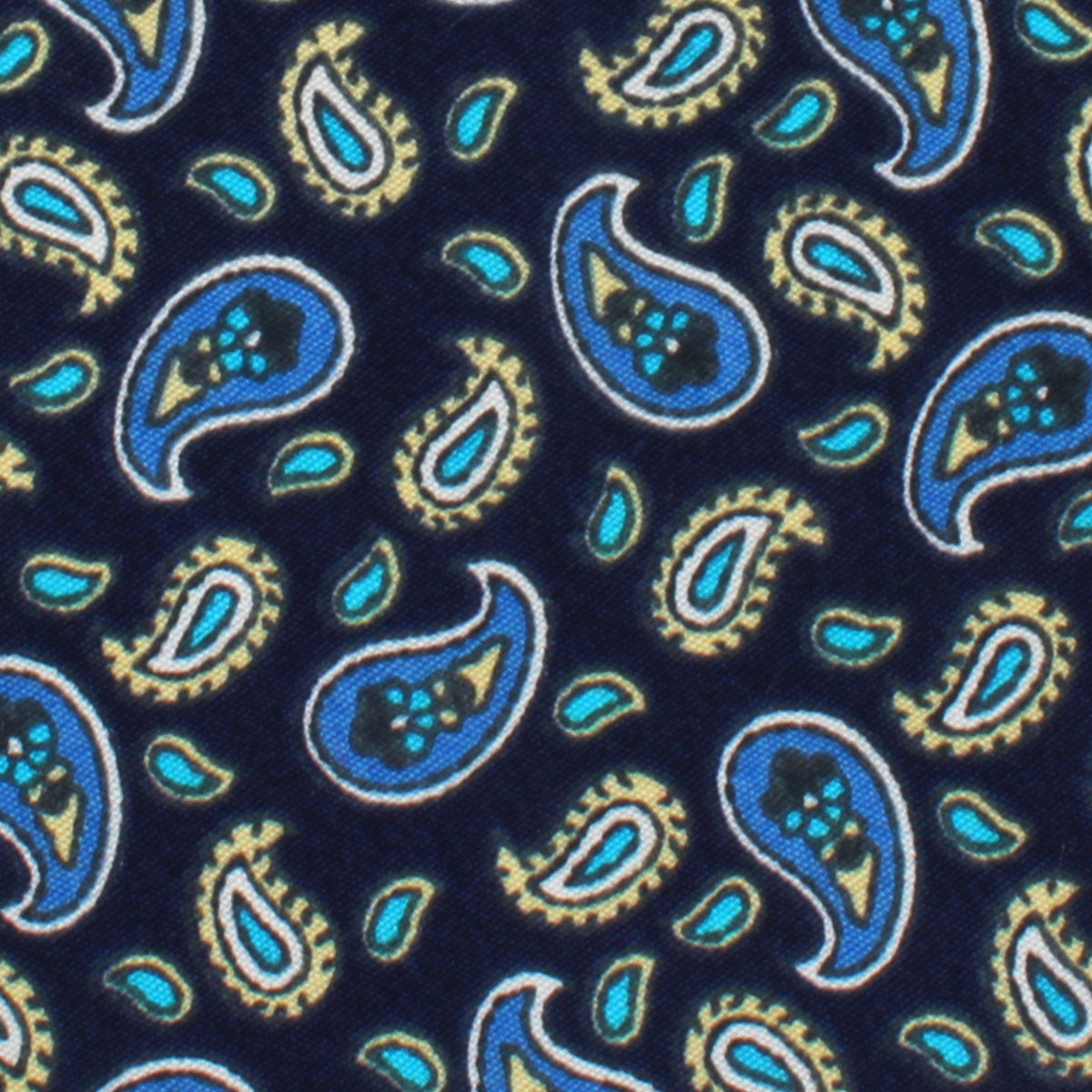 Beirut Blue Paisley Self Bow Tie Fabric